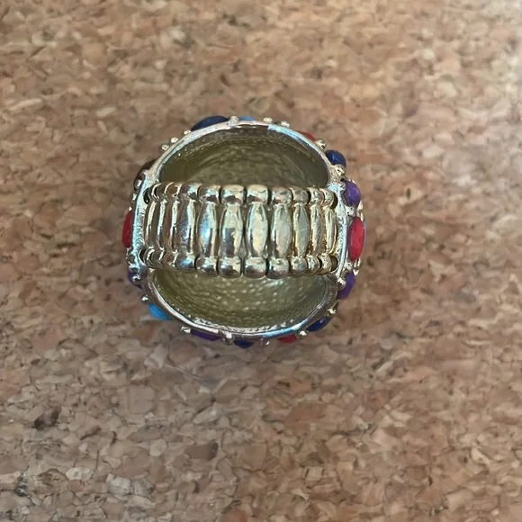 Statement Ring Gold Tone Cluster Glass Stone Costume Jewelry Bohemian all sizes - Picture 6 of 8